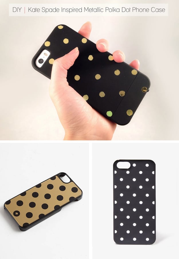 76 Crafts To Make and Sell - Easy DIY Ideas for Cheap Things To Sell on Etsy, Online and for Craft Fairs. Make Money with These Homemade Crafts for Teens, Kids, Christmas, Summer, Mother’s Day Gifts. | DIY Kate Spade Inspired Metallic Polka Dot Phone Case #crafts #diy