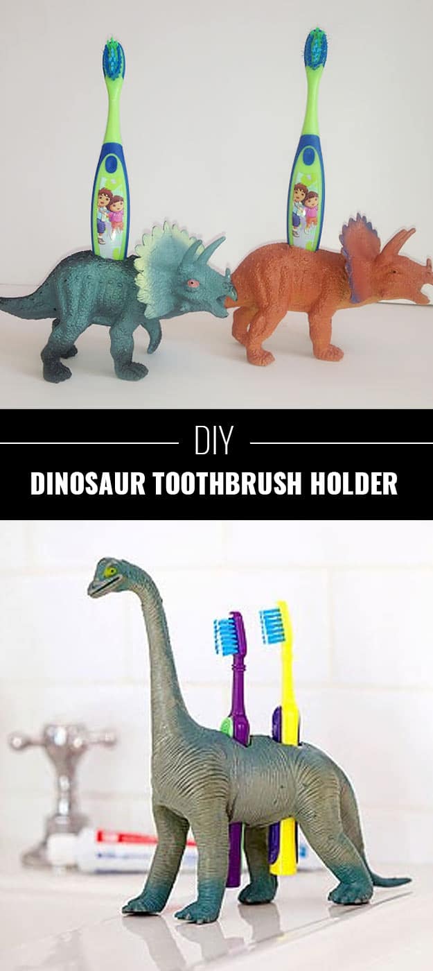 76 Crafts To Make and Sell - Easy DIY Ideas for Cheap Things To Sell on Etsy, Online and for Craft Fairs. Make Money with These Homemade Crafts for Teens, Kids, Christmas, Summer, Mother’s Day Gifts. | Dinosaur Toothbrush Holders #crafts #diy