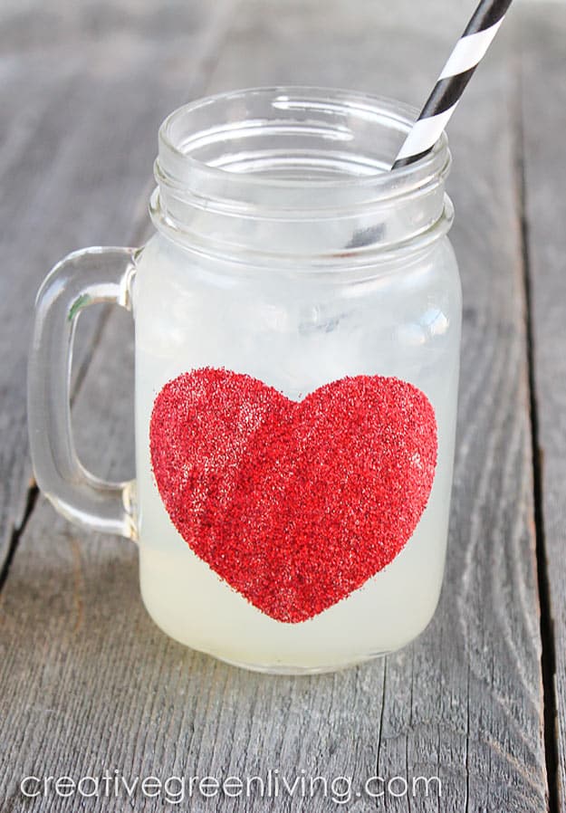 76 Crafts To Make and Sell - Easy DIY Ideas for Cheap Things To Sell on Etsy, Online and for Craft Fairs. Make Money with These Homemade Crafts for Teens, Kids, Christmas, Summer, Mother’s Day Gifts. | Dishwasher Safe Glittered Heart Mugs #crafts #diy