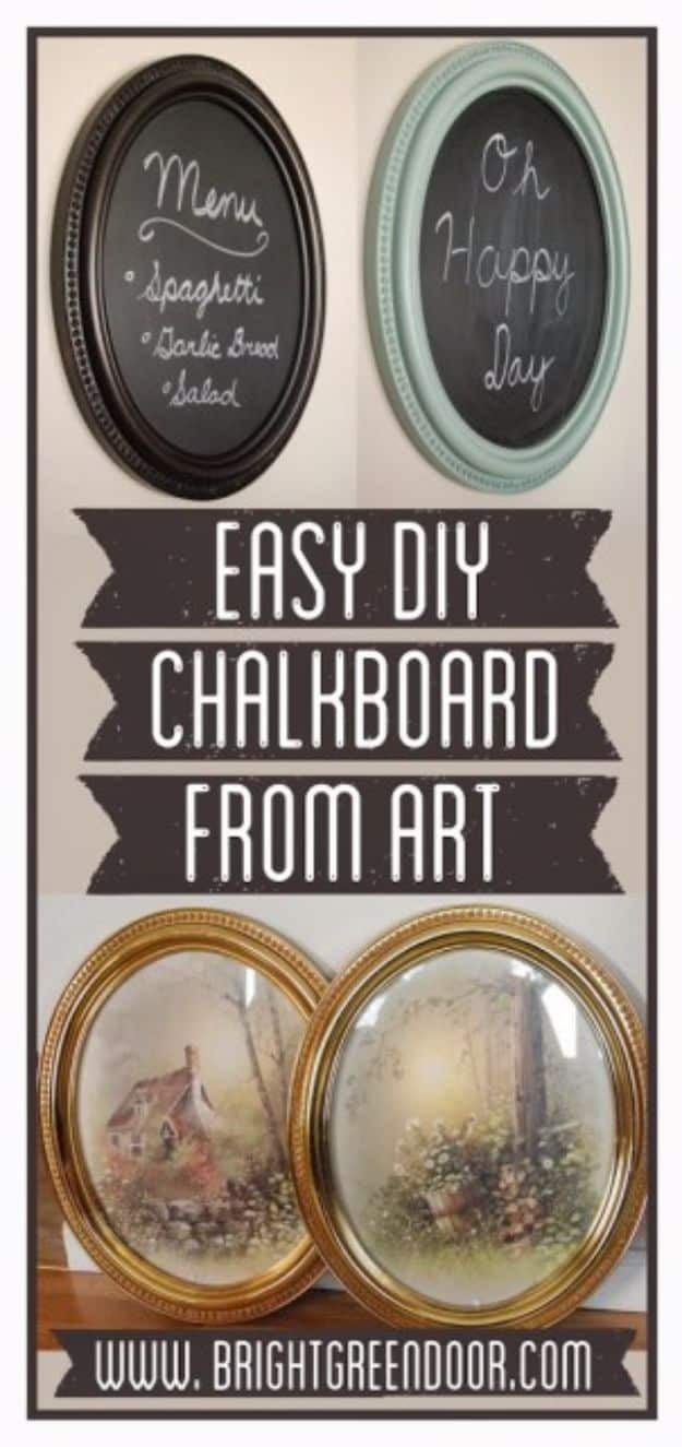 DIY Chalkboard Paint Ideas for Furniture Projects, Home Decor, Kitchen, Bedroom, Signs and Crafts for Teens. | Easy DIY Chalkboard Fom Framed Art 