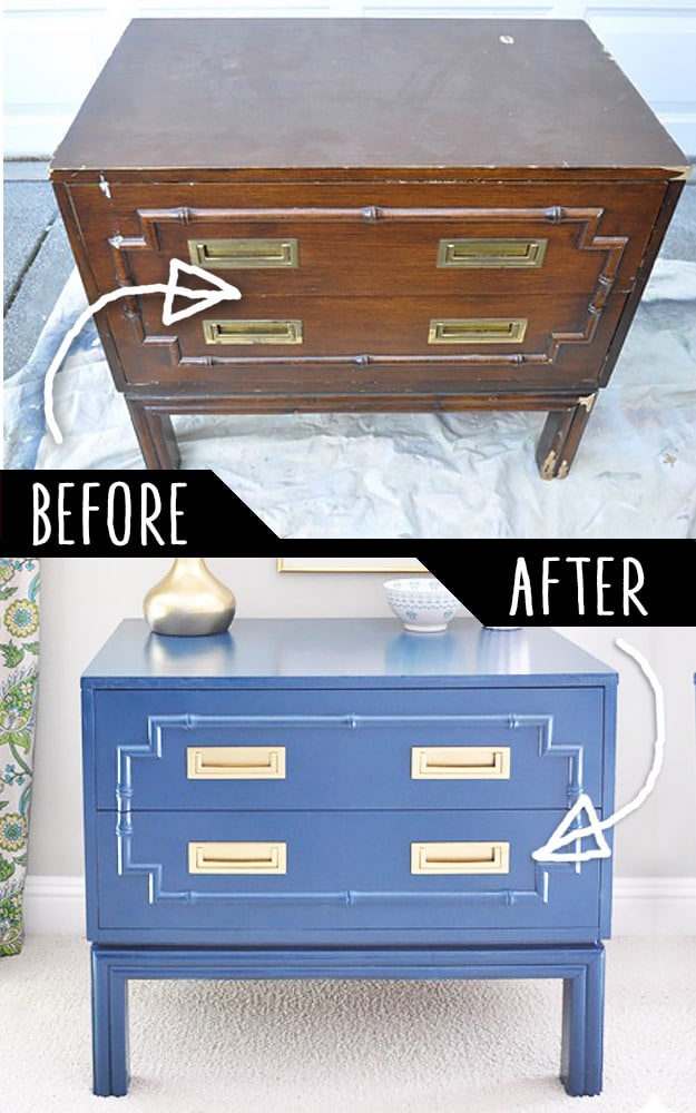 DIY Furniture Makeovers - Refurbished Furniture and Cool Painted Furniture Ideas for Thrift Store Furniture Makeover Projects | Coffee Tables, Dressers and Bedroom Decor, Kitchen | Faux Bamboo Chest Makeover #diy #furnituremakeover #diyfurniture