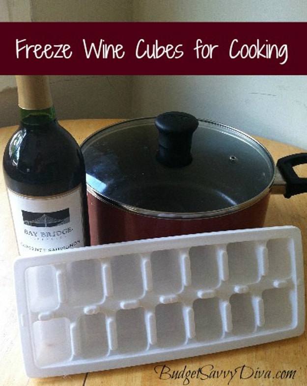 Coolest Cooking Hacks, Tips and Tricks for Easy Meal Prep, Recipe Shortcuts and Quick Ideas for Food | Freeze Wine Cubes For Cooking 