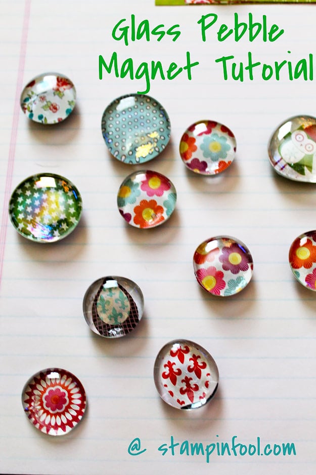 76 Crafts To Make and Sell - Easy DIY Ideas for Cheap Things To Sell on Etsy, Online and for Craft Fairs. Make Money with These Homemade Crafts for Teens, Kids, Christmas, Summer, Mother’s Day Gifts. | Glass Pebble Magnet #crafts #diy