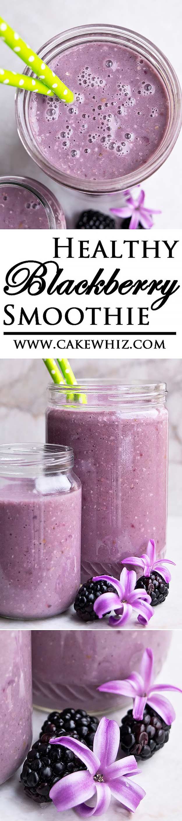 Healthy smoothie recipes and easy ideas perfect for breakfast, energy. Low calorie and high protein recipes for weightloss and to lose weight. Simple homemade recipe ideas that kids love. | Healthy Black Berry Smoothie #smoothies #recipess