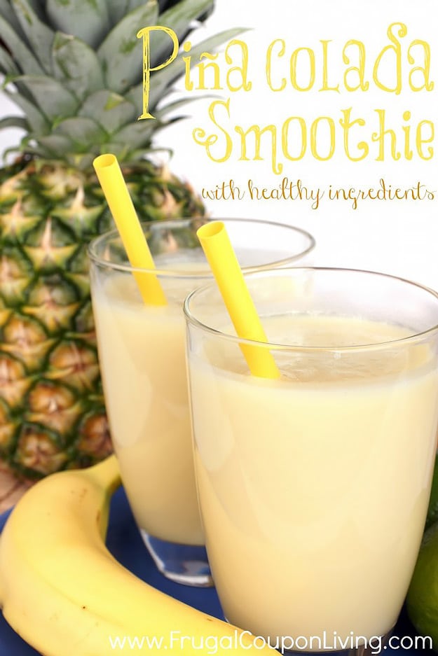 Healthy smoothie recipes and easy ideas perfect for breakfast, energy. Low calorie and high protein recipes for weightloss and to lose weight. Simple homemade recipe ideas that kids love. | Healthy Pina Colada Smoothie with Honey And Fruit #smoothies #recipess