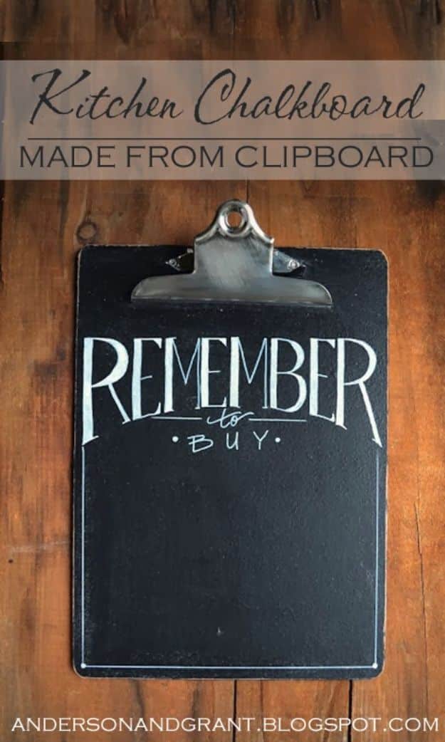 DIY Chalkboard Paint Ideas for Furniture Projects, Home Decor, Kitchen, Bedroom, Signs and Crafts for Teens. | Kitchen Chalkboard Clip Boards 