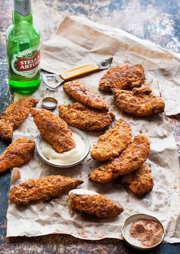 Copycat Recipe Ideas From Top Restaurants. Best Recipe Knockoffs from Chipotle, Starbucks, Olive Garden, Cinabbon, Cracker Barrel, Taco Bell, Cheesecake Factory, KFC, Mc Donalds, Red Lobster, Panda Express | Lightened Up KFC's Fried Chicken Tenders