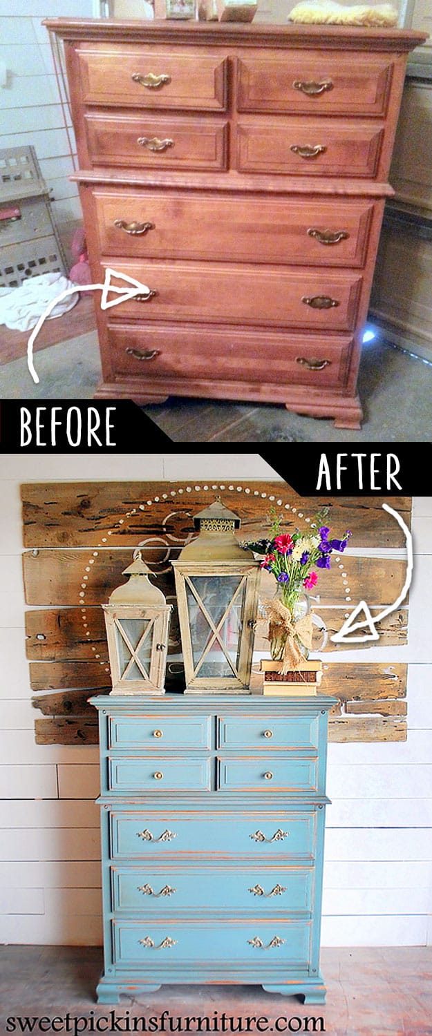 DIY Furniture Makeovers - Refurbished Furniture and Cool Painted Furniture Ideas for Thrift Store Furniture Makeover Projects | Coffee Tables, Dressers and Bedroom Decor, Kitchen | Milk Paint an Old Dresser #diy #furnituremakeover #diyfurniture