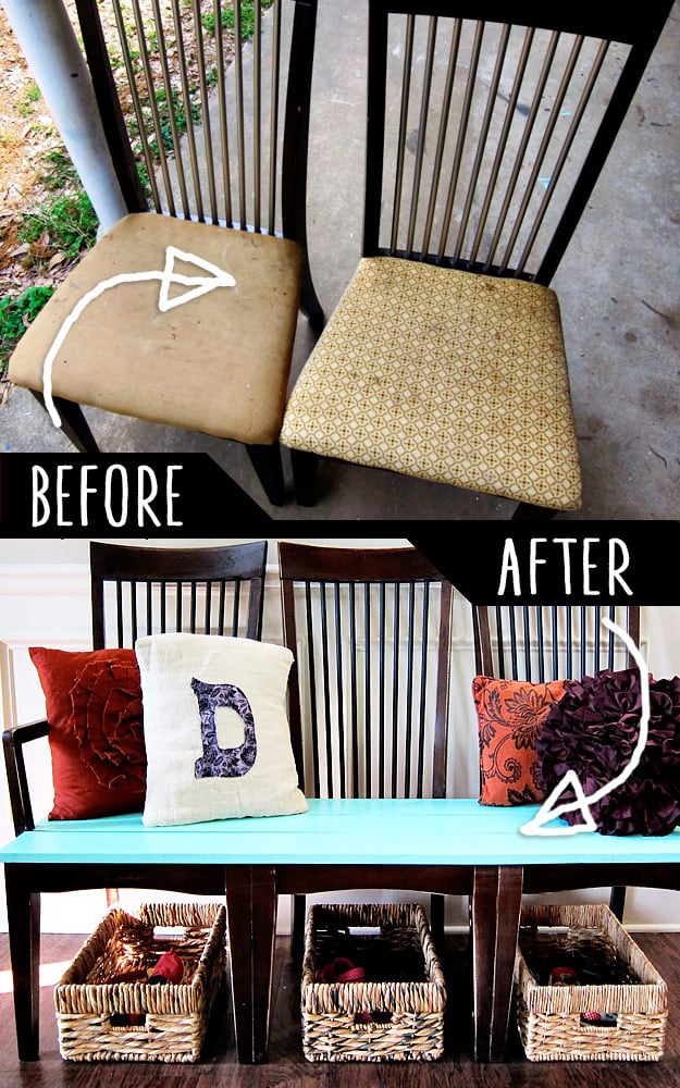 DIY Furniture Hacks | Old Kitchen Chairs Hack | Cool Ideas for Creative Do It Yourself Furniture | Cheap Home Decor Ideas for Bedroom, Bathroom, Living Room, Kitchen #diy