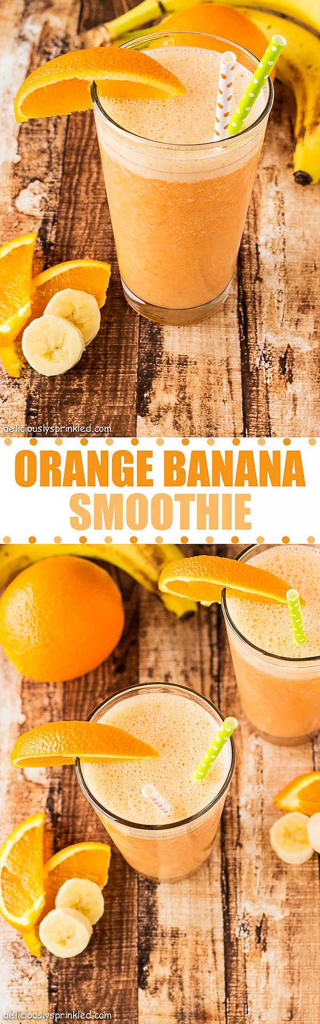 Healthy smoothie recipes and easy ideas perfect for breakfast, energy. Low calorie and high protein recipes for weightloss and to lose weight. Simple homemade recipe ideas that kids love. | Orange Banana Smoothie #smoothies #recipess