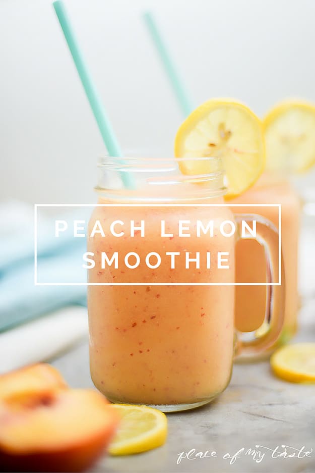 Healthy smoothie recipes and easy ideas perfect for breakfast, energy. Low calorie and high protein recipes for weightloss and to lose weight. Simple homemade recipe ideas that kids love. | Peach Lemon Smoothie #smoothies #recipess