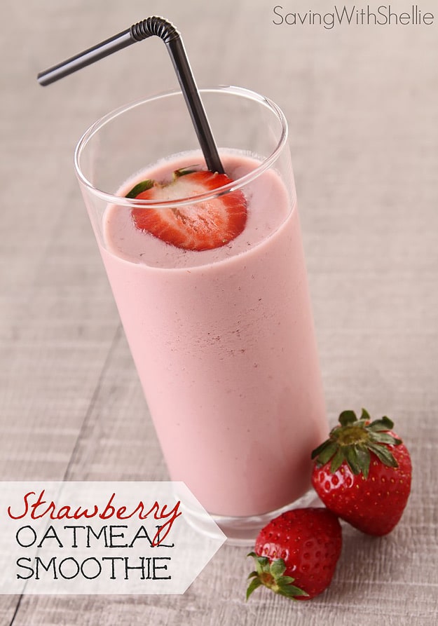 Healthy smoothie recipes and easy ideas perfect for breakfast, energy. Low calorie and high protein recipes for weightloss and to lose weight. Simple homemade recipe ideas that kids love. | Strawberry Oatmeal Smoothie Recipe #smoothies #recipess