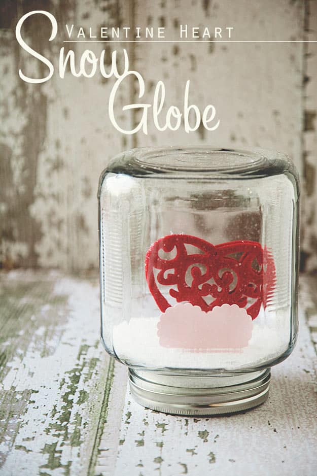 Mason Jar Valentine Gifts and Crafts | DIY Ideas for Valentines Day for Cute Gift Giving and Decor | Valentine Heart Snow Globe | #valentines