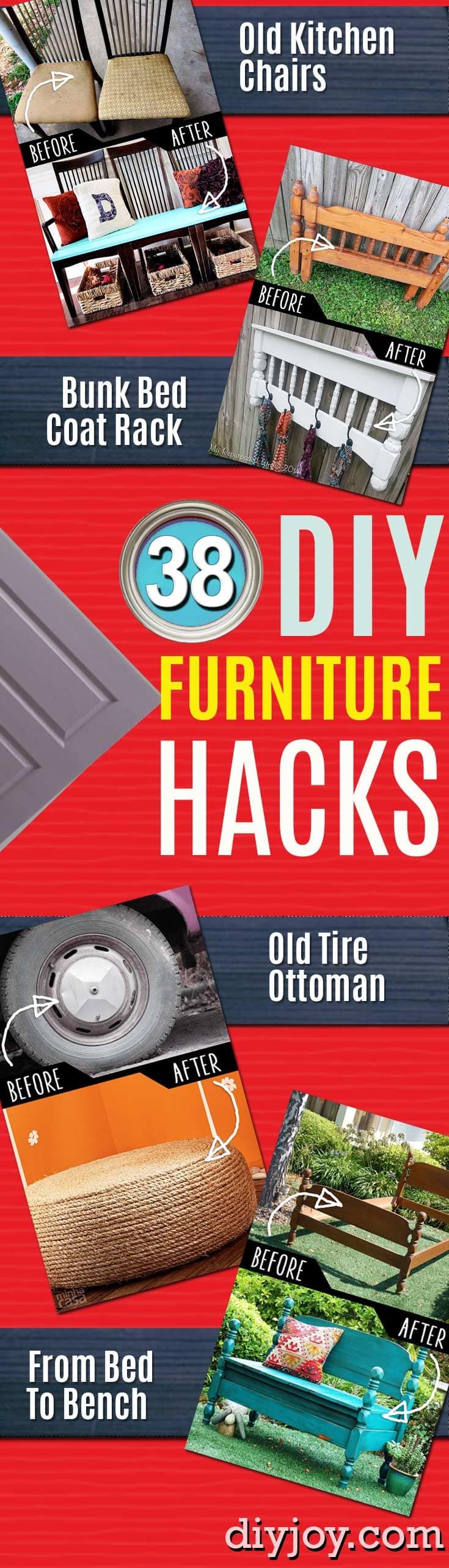 DIY Furniture Ideas - Hacks and Cool Ideas for Repurposing Stuff for Home Decor. IKEA hacks and ideas for creative decorating. - Easy Hacks for Transforming Old Furniture on The Cheap - Quick Ideas for Creative Home Decor