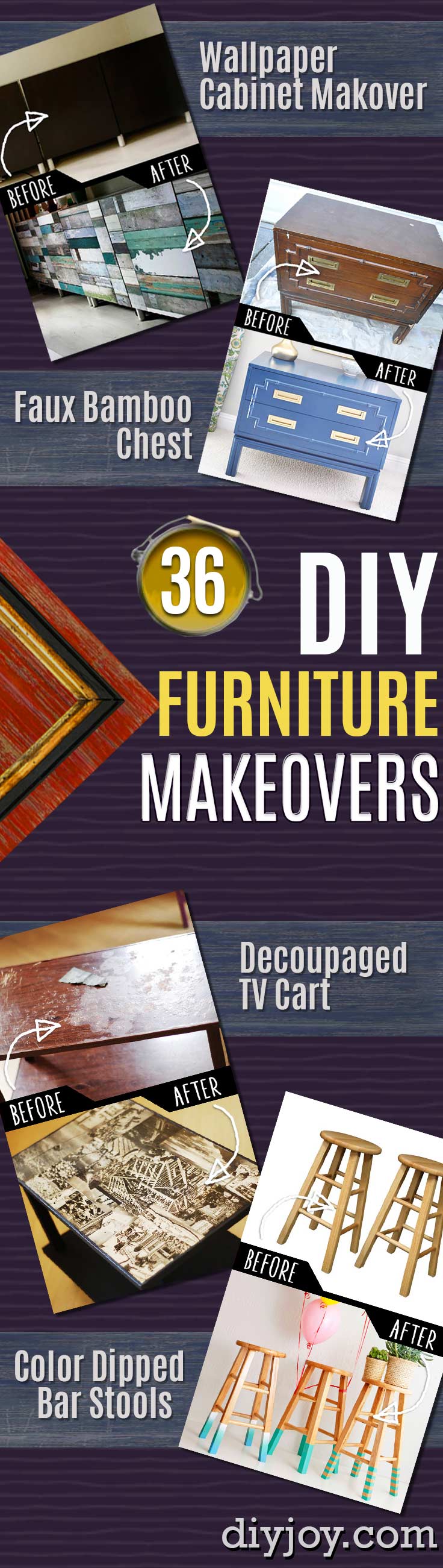 DIY Furniture Makeovers - Refurbished Furniture and Cool Painted Furniture Ideas for Thrift Store Furniture Makeover Projects | Coffee Tables, Dressers and Bedroom Decor, Kitchen