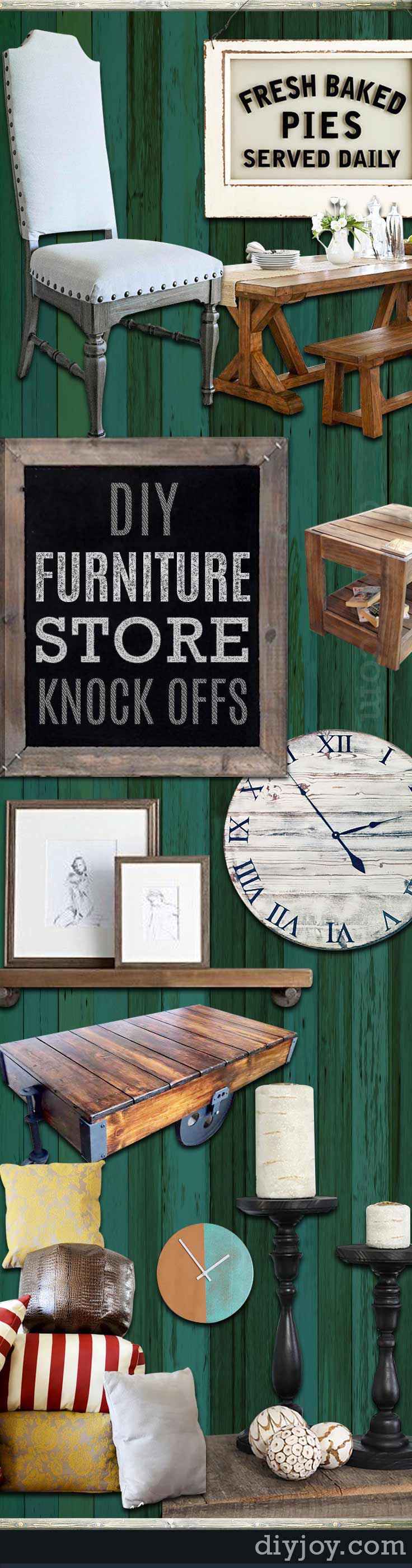 DIY Furniture Store KnockOffs - DYI Designer Furniture Copycats and Dupes - Do It Yourself Furniture Projects Inspired by Pottery Barn, Restoration Hardware, West Elm. Tutorials and Step by Step Instructions