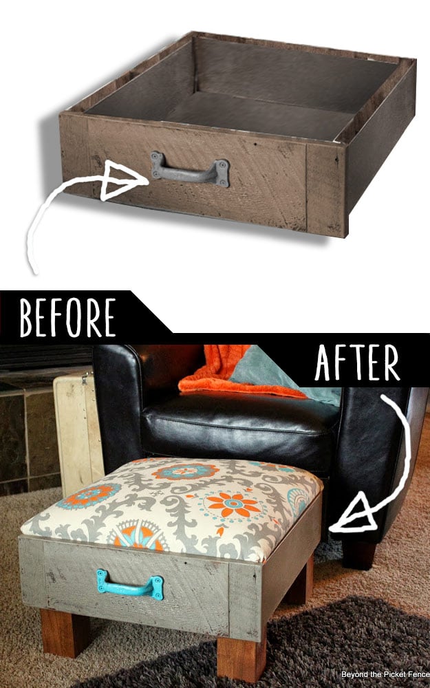 DIY Furniture Hacks | Foot Rest from Old Drawers | Cool Ideas for Creative Do It Yourself Furniture | Cheap Home Decor Ideas for Bedroom, Bathroom, Living Room, Kitchen #diy