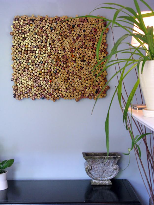 DIY Wall Art Ideas - Wine Cork Crafts for Wall Decor - Handmade Art to Make For Living Room, Bedroom, Bathroom, Room, Kitchen | Cork Wall Art Tutorial | Cheap Decorating Ideas for Walls| How to Make Painted Pictures With These Easy Step By Step Tutorial 