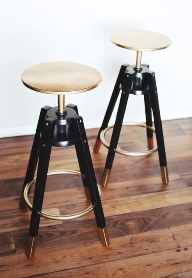 IKEA Hacks and DIY Hack Ideas for Furniture Projects and Home Decor -DALFRED IKEA Bar Stools Makeover IKEA Hack