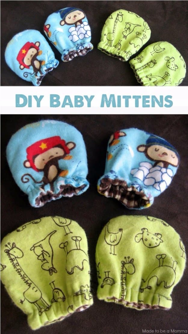 DIY Baby Gifts - DIY Baby Mittens - Homemade Baby Shower Presents and Creative, Cheap Gift Ideas for Boys and Girls - Unique Gifts for the Mom and Dad to Be - Blankets, Baskets, Burp Cloths and Easy No Sew Projects