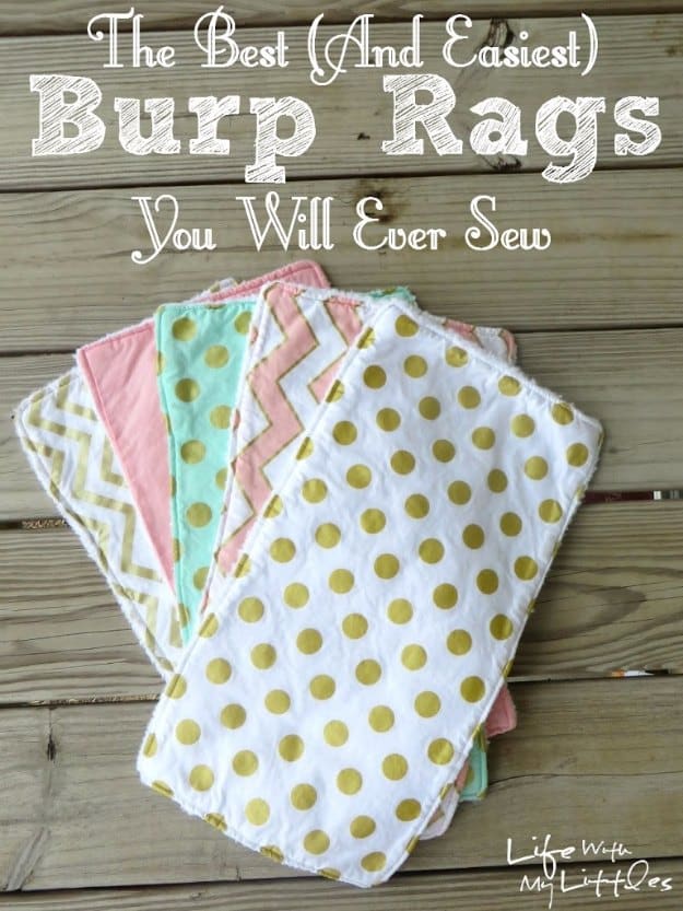 DIY Baby Gifts - DIY Burp Rags - Homemade Baby Shower Presents and Creative, Cheap Gift Ideas for Boys and Girls - Unique Gifts for the Mom and Dad to Be - Blankets, Baskets, Burp Cloths and Easy No Sew Projects #diybaby #babygifts #babyshower