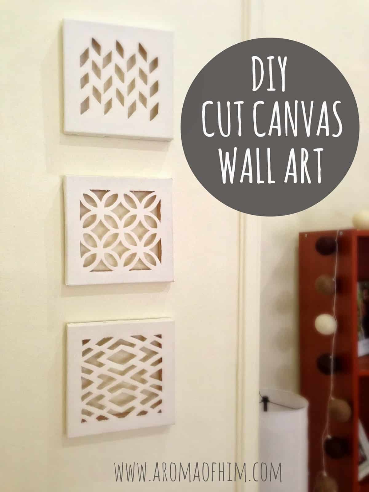 DIY Wall Art Ideas and Do It Yourself Wall Decor for Living Room, Bedroom, Bathroom, Teen Rooms | DIY Cut Canvas Wall Art | Cheap Ideas for Those On A Budget. Paint Awesome Hanging Pictures With These Easy Step By Step Tutorial 