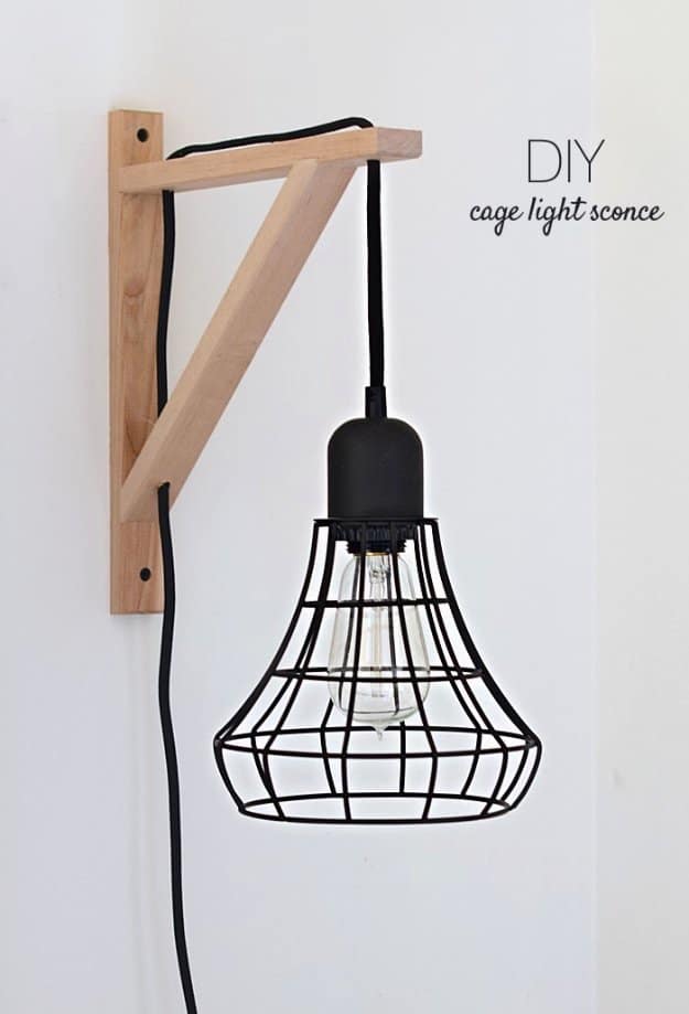 DIY Lighting Ideas - DIY Farmhouse Home Decor from IKEAIKEA Hacks and DIY Hack Ideas for Furniture Projects and Home Decor from IKEA - DIY IKEA Hack Cage Light Sconce - Creative IKEA Hack Tutorials for Lights in Living Room, Kitchen, Hall or Dining Rooms