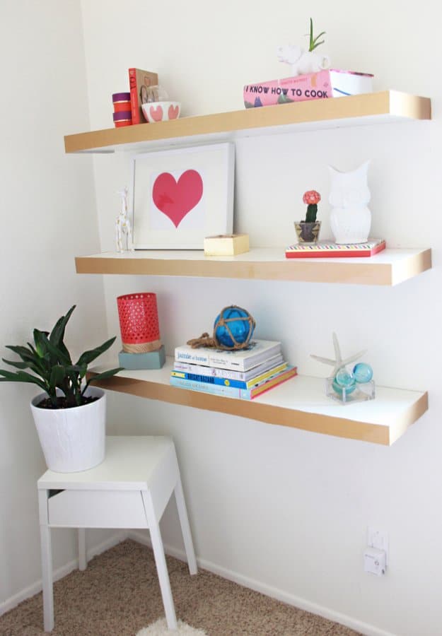 IKEA Hacks and DIY Hack Ideas for Furniture Projects and Home Decor from IKEA - DIY Ikea Hack Floating Shelves Color Block - Creative IKEA Hack Tutorials for DIY Platform Bed, Desk, Vanity, Dresser, Coffee Table, Storage and Room Decor DYI