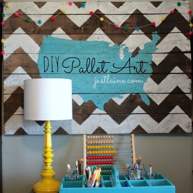 DIY Wall Art Ideas and Do It Yourself Wall Decor for Living Room, Bedroom, Bathroom, Teen Rooms | DIY Pallet Art | Cheap Ideas for Those On A Budget. Paint Awesome Hanging Pictures With These Easy Step By Step Tutorial 