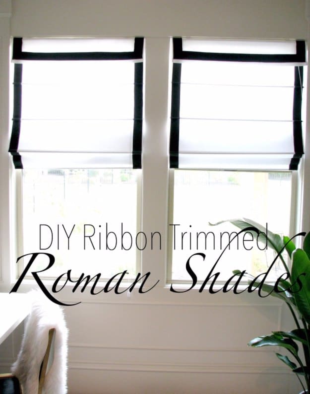 Sewing Projects for The Home - DIY Ribbon Trimmed Roman Shades - Free DIY Sewing Patterns, Easy Ideas and Tutorials for Curtains, Upholstery, Napkins, Pillows and Decor #homedecor #diy #sewing