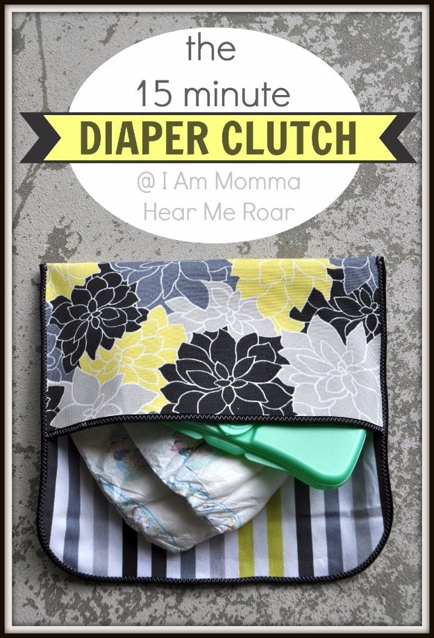 DIY Baby Gifts - Diaper Clutch - Homemade Baby Shower Presents and Creative, Cheap Gift Ideas for Boys and Girls - Unique Gifts for the Mom and Dad to Be - Blankets, Baskets, Burp Cloths and Easy No Sew Projects #diybaby #babygifts #babyshower