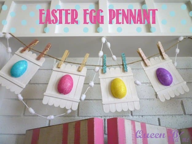 DIY Easter Decorations - Decor Ideas for the Home and Table - Easter Egg Pennant - Cute Easter Wreaths, Cheap and Easy Dollar Store Crafts for Kids. Vintage and Rustic Centerpieces and Mantel Decorations. 