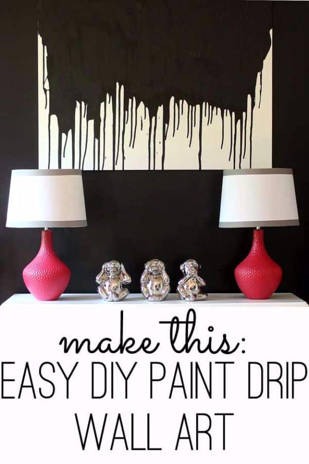 DIY Wall Art Ideas and Do It Yourself Wall Decor for Living Room, Bedroom, Bathroom, Teen Rooms | Easy DIY Paint Drip Wall Art | Cheap Ideas for Those On A Budget. Paint Awesome Hanging Pictures With These Easy Step By Step Tutorial 