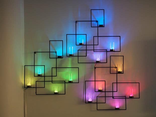 DIY Wall Art Ideas and Do It Yourself Wall Decor for Living Room, Bedroom, Bathroom, Teen Rooms | Geometric Neon Lights Wall Art Sconces | Cheap Ideas for Those On A Budget. Paint Awesome Hanging Pictures With These Easy Step By Step Tutorial 