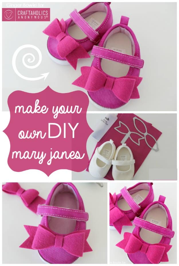 DIY Baby Gifts - How to Make Your Own DIY Mary Janes for Babies - Homemade Baby Shower Presents and Creative, Cheap Gift Ideas for Boys and Girls - Unique Gifts for the Mom and Dad to Be - Blankets, Baskets, Burp Cloths and Easy No Sew Projects #diybaby #babygifts #babyshower