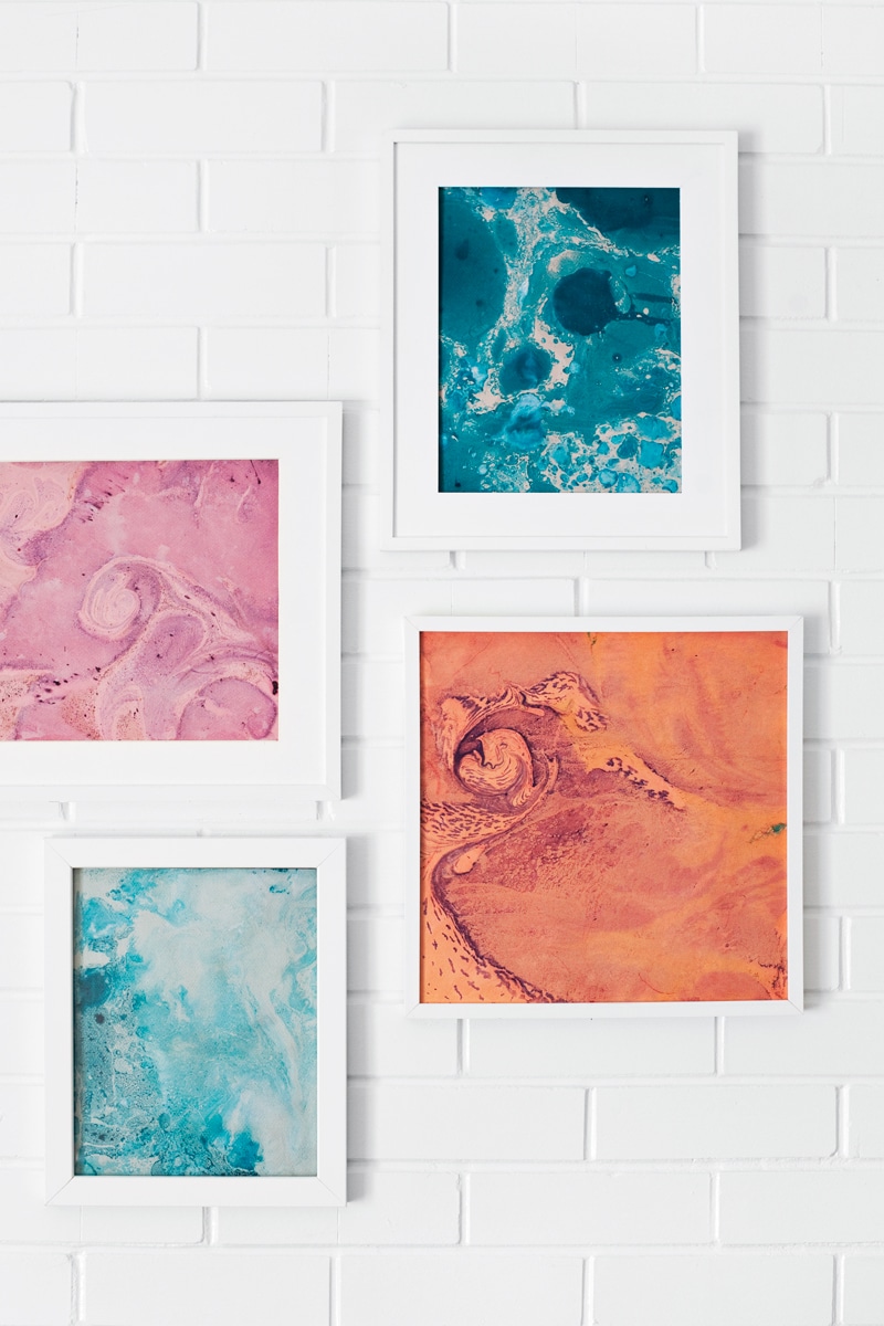 DIY Wall Art Ideas and Do It Yourself Wall Decor for Living Room, Bedroom, Bathroom, Teen Rooms | Marbleized Paper Wall Art | Cheap Ideas for Those On A Budget. Paint Awesome Hanging Pictures With These Easy Step By Step Tutorial 