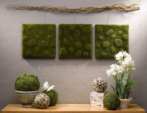 DIY Wall Art Ideas and Do It Yourself Wall Decor for Living Room, Bedroom, Bathroom, Teen Rooms | Mossy Wall Art | Cheap Ideas for Those On A Budget. Paint Awesome Hanging Pictures With These Easy Step By Step Tutorial 