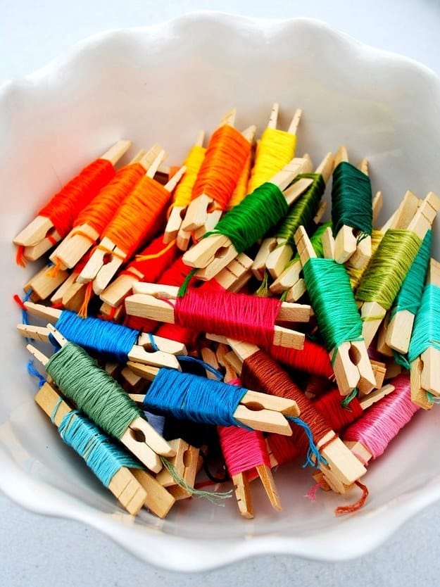 DIY Craft Room Ideas and Craft Room Organization Projects - Organizing Embroidery Floss - Cool Ideas for Do It Yourself Craft Storage - fabric, paper, pens, creative tools, crafts supplies and sewing notions 