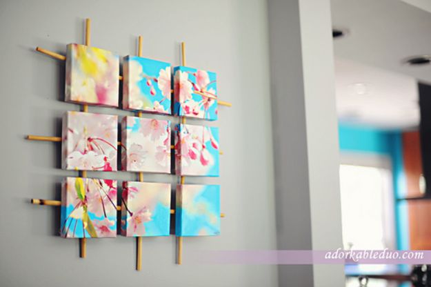 DIY Wall Art Ideas and Do It Yourself Wall Decor for Living Room, Bedroom, Bathroom, Teen Rooms | Sectioned Canvas Wall Art | Cheap Ideas for Those On A Budget. Paint Awesome Hanging Pictures With These Easy Step By Step Tutorial 