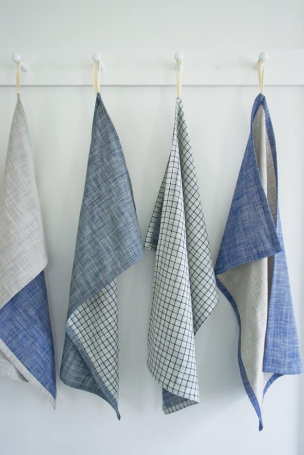 Sewing Projects for The Home - Super Simple Dishtowels - Free DIY Sewing Patterns, Easy Ideas and Tutorials for Curtains, Upholstery, Napkins, Pillows and Decor #homedecor #diy #sewing