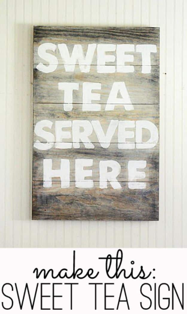 DIY Wall Art Ideas and Do It Yourself Wall Decor for Living Room, Bedroom, Bathroom, Teen Rooms | Sweet Tea Served Here Rustic Wall Art Sign | Cheap Ideas for Those On A Budget. Paint Awesome Hanging Pictures With These Easy Step By Step Tutorial 