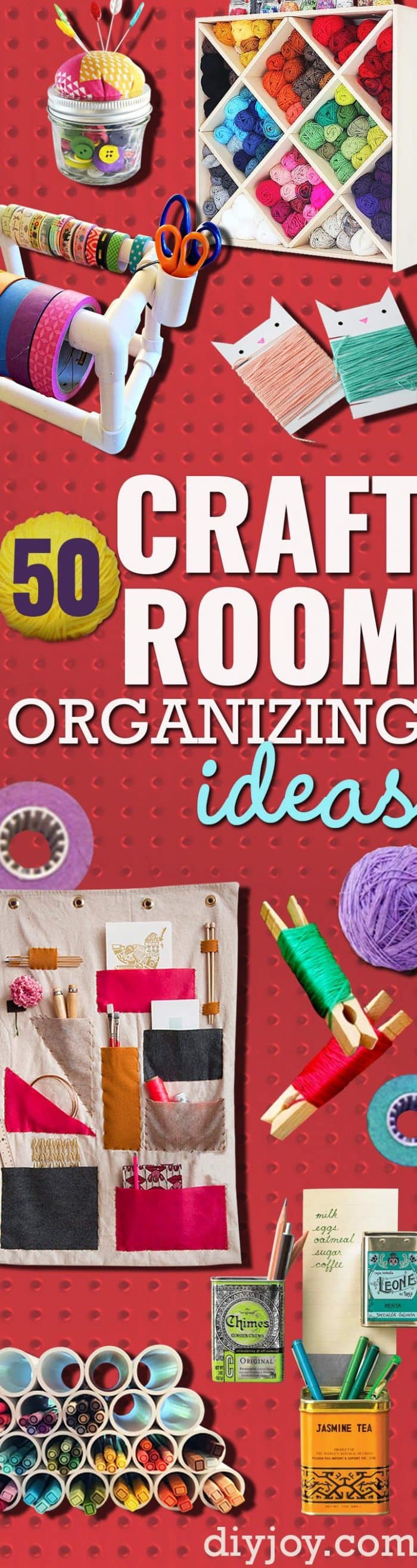 DIY Craft Room Ideas and Craft Room Organization Projects -- Cool Ideas for Do It Yourself Craft Storage - fabric, paper, pens, creative tools, crafts supplies and sewing notions |