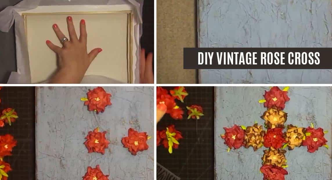 DIY Vintage Rose Cross Wall Art | DIY Joy Projects and Crafts Ideas