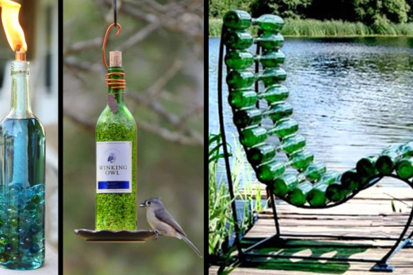 Wine Bottle Ideas - crafts for old bottles