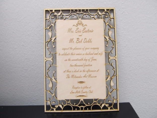 DIY Wedding Invitiations - Custom Laser Etch Wedding Invitation - Templates, Free Printables and Wording | Tutorials for Unique, Rustic, Elegant and Vintage Homemade Invites #weddinginvitations #diyweddings