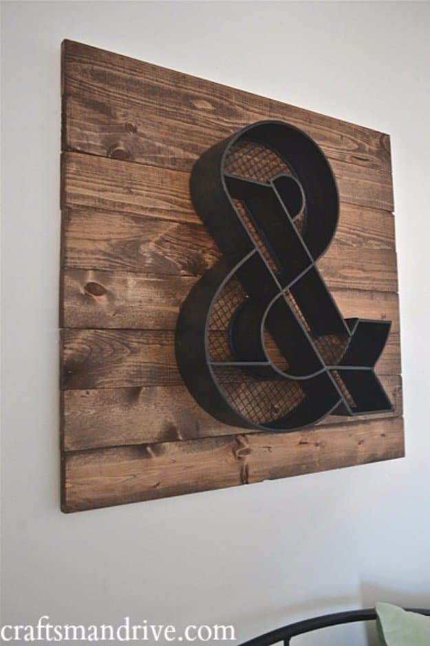  DIY Pallet sign Ideas - DIY Ampersand Wood Pallet Wall Art - Cool Homemade Wall Art Ideas and Pallet Signs for Bedroom, Living Room, Patio and Porch. Creative Rustic Decor Ideas on A Budget 