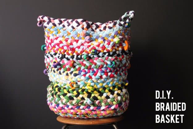 DIY Home Decor Ideas Made With Fabric Scraps - DIY Braided Basket - Creative DIY Sewing Projects and Things to Do With Leftover Fabric Scrap Crafts #sewing #fabric #crafts