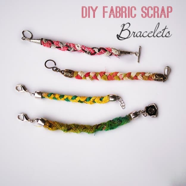 Cool Crafts You Can Make With Fabric Scraps - DIY Fabric Scrap Bracelets - Creative DIY Sewing Projects and Things to Do With Leftover Fabric Scrap Crafts #sewing #fabric #crafts