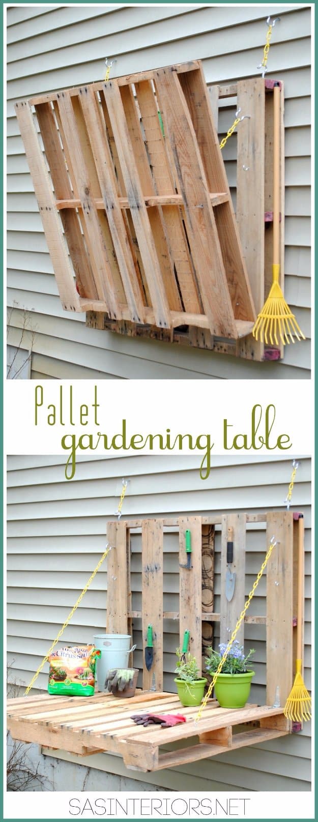 DIY Pallet Furniture Ideas - DIY Pallet Gardening Table - Best Do It Yourself Projects Made With Wooden Pallets - Indoor and Outdoor, Bedroom, Living Room, Patio. Coffee Table, Couch, Dining Tables, Shelves, Racks and Benches 