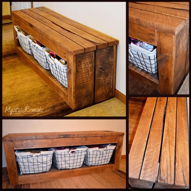 DIY Pallet Furniture Ideas - DIY Pallet Storage Bench - Best Do It Yourself Projects Made With Wooden Pallets - Indoor and Outdoor, Bedroom, Living Room, Patio. Coffee Table, Couch, Dining Tables, Shelves, Racks and Benches 